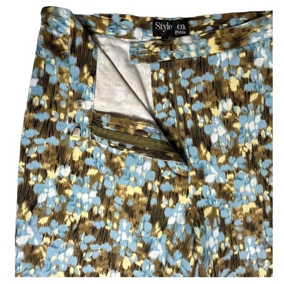 Style & Co 8P Multicolor Stretch Capri Pants Abstract Print Boho Side Slits Y2K - Picture 8 of 8